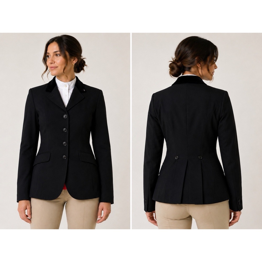 Harry Hall London Equestrian Riding Show Coat Jacket Black England Women's XS